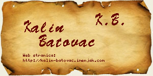 Kalin Batovac vizit kartica